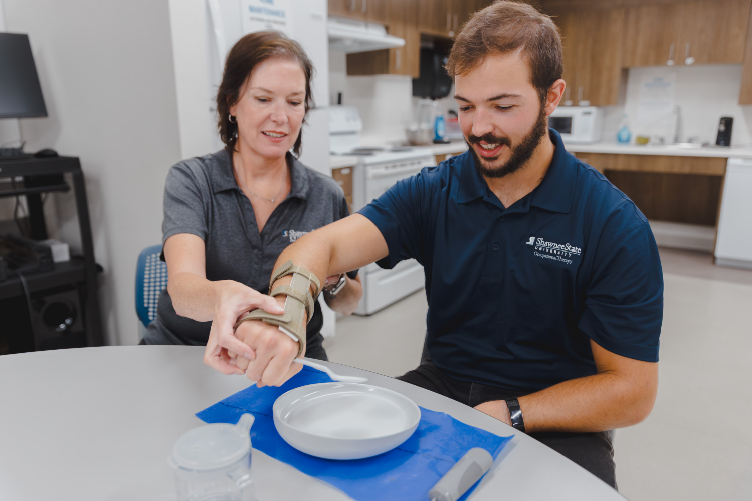 Students practicing occupational therapy