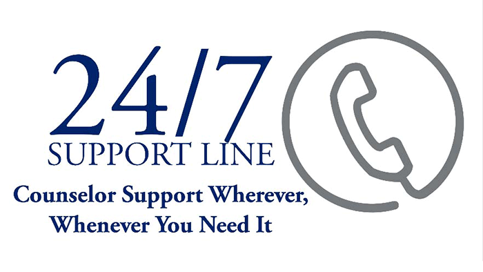 graphic with the text '24/7 Support Line'