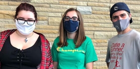 SSU students wearing masks