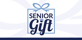 Graphic with the text "Senior Gift"