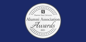 graphic with the text "Alumni Awards 2021 Winners"