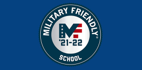 graphic with the text "2021 Military Friendly School"