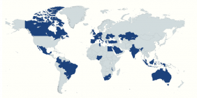 world map of International Students
