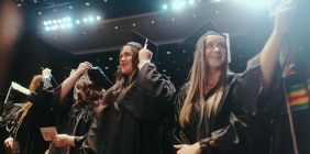 graduates in cap & gown