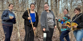 ecology students in the field